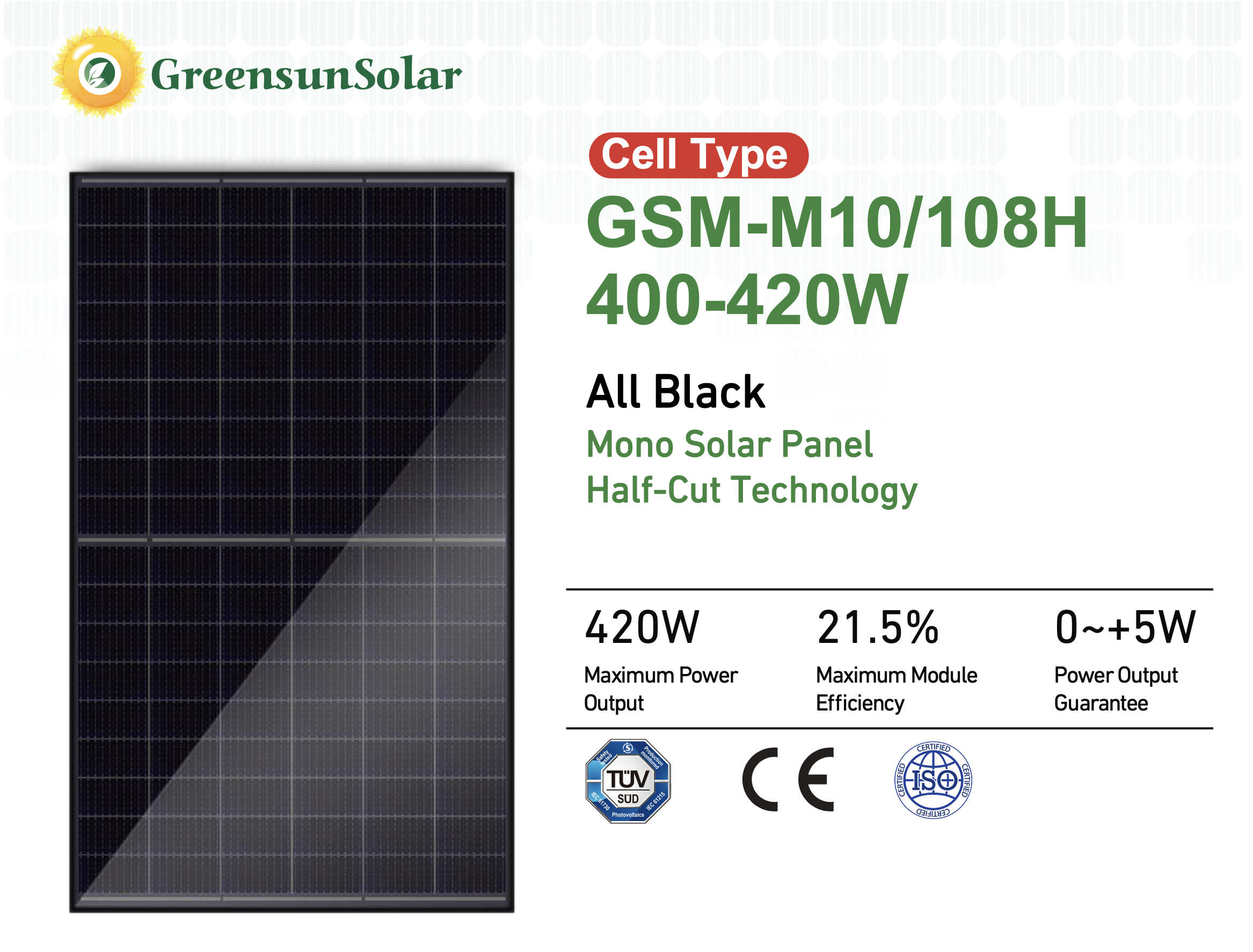 GSM solar panel 420W